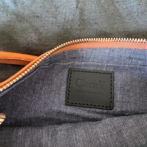 Clare V Petite Moyen Natural Woven Checker Bag - Picture 6 of 8